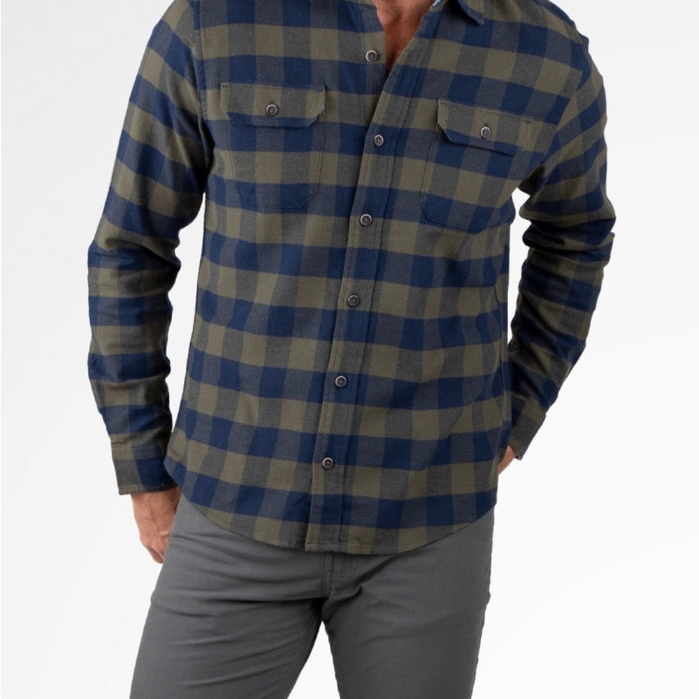 Tailor Vintage Forest Night / Navy Blazer Buffalo Performance Plaid Button Up - Picture 2 of 7